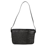 Azzurra Borsa a spalla da donna Vera pelle croco 05699-C28 NERO Gave Lux