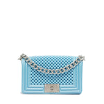 Borsa a mano da donna 100% Pvc FLAT S BALL-NORSE BLUE + OFF SILVER Marc Ellis