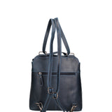 In einen Rucksack umwandelbare Herren-Umhängetasche aus echtem Leder. Hergestellt in Italien. 19 x 27 x 11 cm