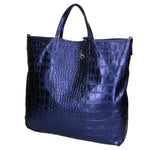 Borsa a mano da donna Vera pelle stampata coccodrillo MYB-7043-SS-BLU My Best Bag