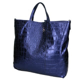 Borsa a mano da donna Vera pelle stampata coccodrillo MYB-7043-SS-BLU My Best Bag