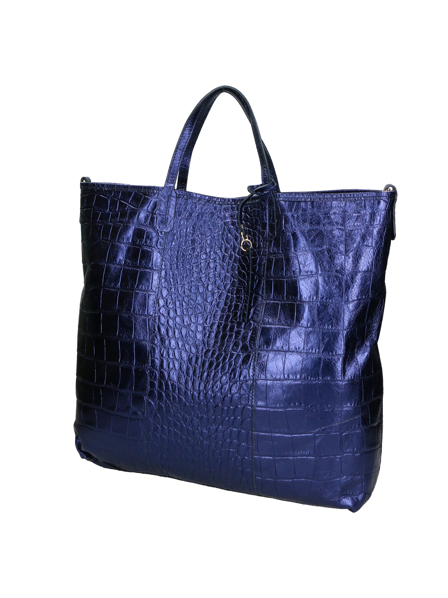 Borsa a mano da donna Vera pelle stampata coccodrillo MYB-7043-SS-BLU My Best Bag