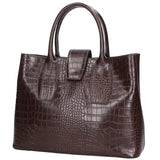 Letizia Borsa a mano da donna Pelle stampata croco 06542-T.MORO Gave Lux