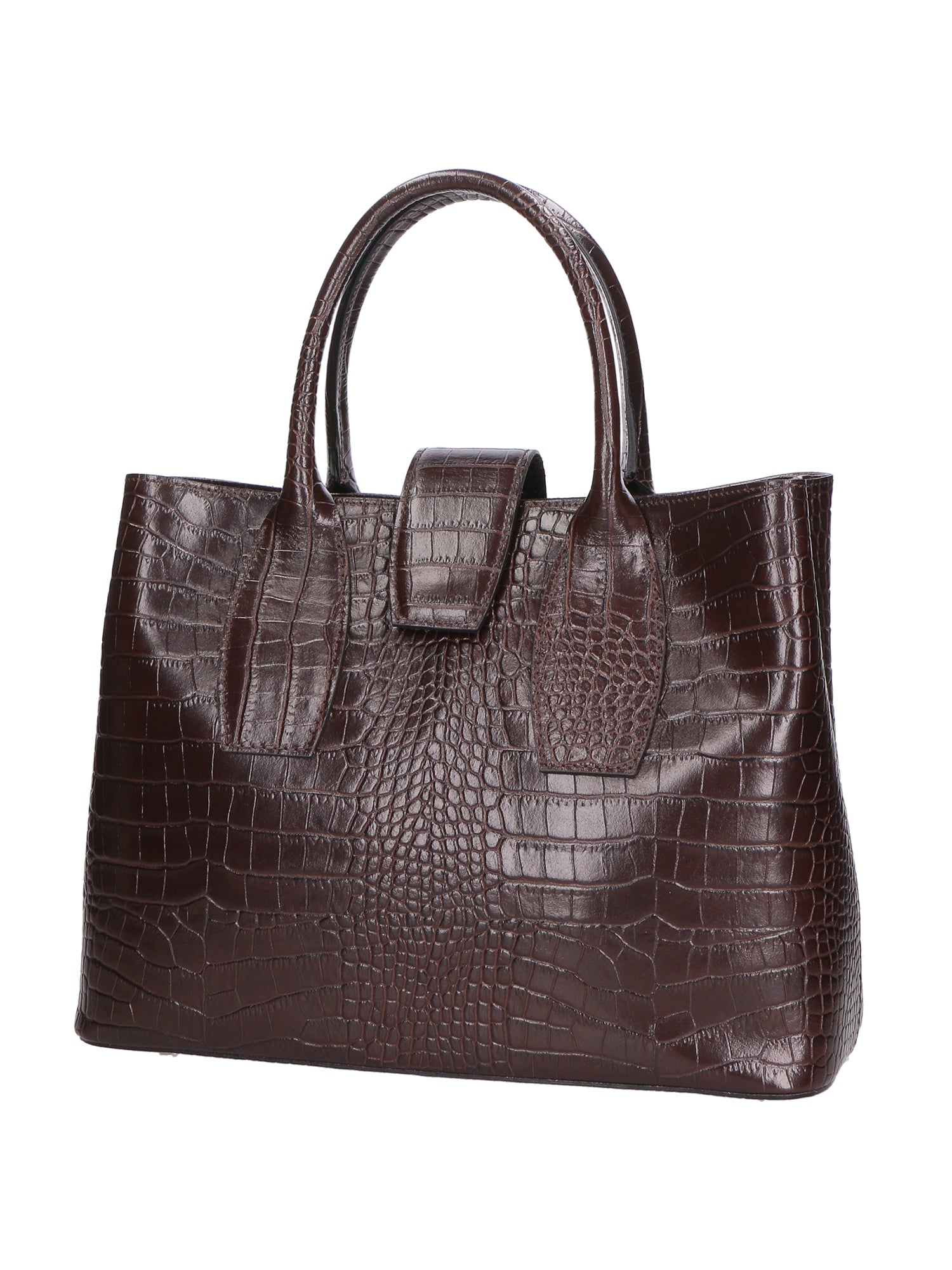 Letizia Borsa a mano da donna Pelle stampata croco 06542-T.MORO Gave Lux
