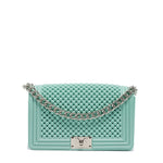 Borsa a mano da donna 100% Pvc FLAT M BALL-VERDE ACQUA + SILVER Marc Ellis