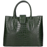 Letizia Borsa a mano da donna Pelle stampata croco 06542-VERDE SCURO Gave Lux