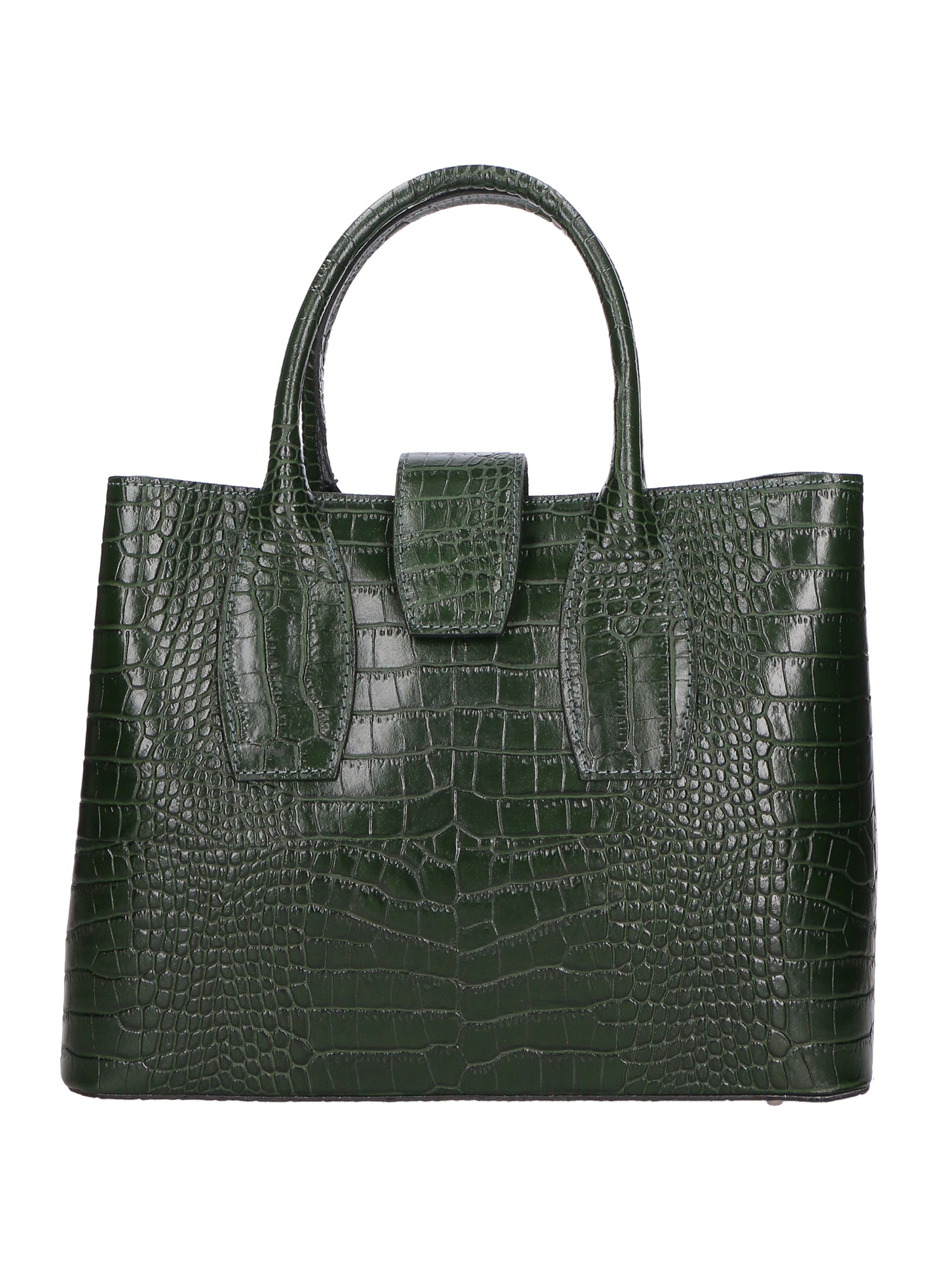 Letizia Borsa a mano da donna Pelle stampata croco 06542-VERDE SCURO Gave Lux