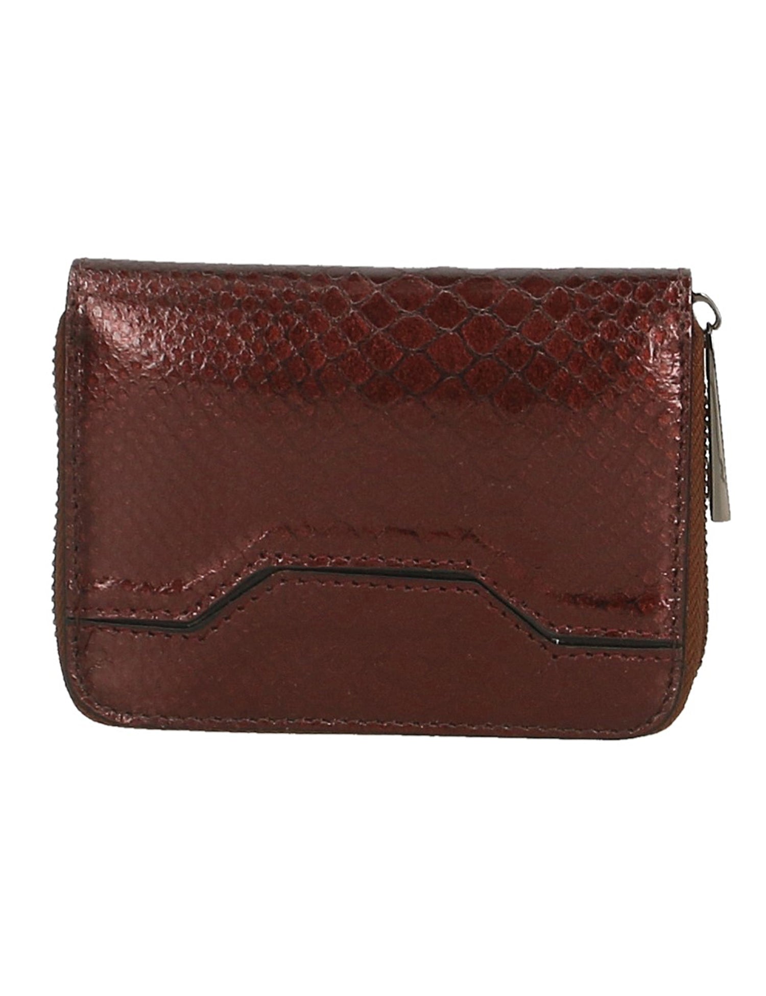 Nohemi Portafoglio donna vera pelle Zip 524072-T.MORO DARK BROWN Gave Lux