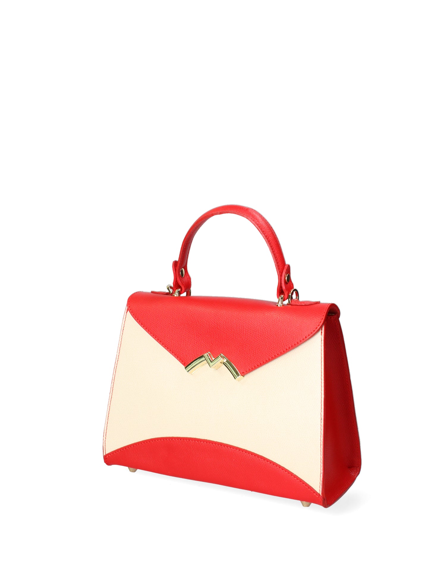 Auriga Chic Borsa a mano da donna Vera pelle 8924-BEIGE+ROSSO Gave Lux