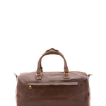 Borsa da viaggio unisex in vera pelle 100% cotone 4311-TESTA DI MORO Alessia Firenze