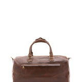Borsa da viaggio unisex in vera pelle 100% cotone 4311-TESTA DI MORO Alessia Firenze