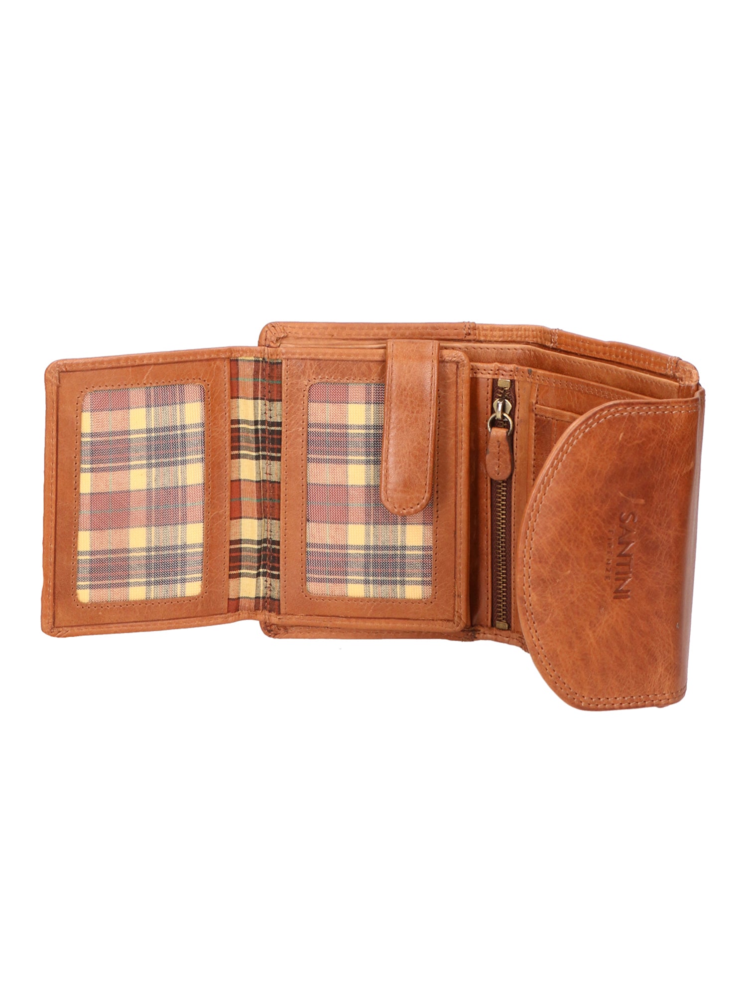 Portafoglio unisex vera pelle Made in Italy Vacchetta Ingrassata SN2827947-TAN Santini Firenze