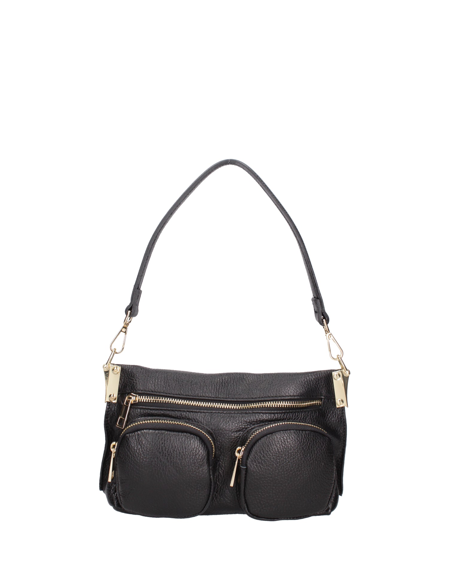 Borsa a spalla da donna Vera pelle 07147-D28 NERO Roberta Rossi