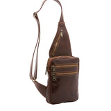 Borsa a tracolla uomo in vera pelle Made in Italy 5505-Marrone I Fratelli