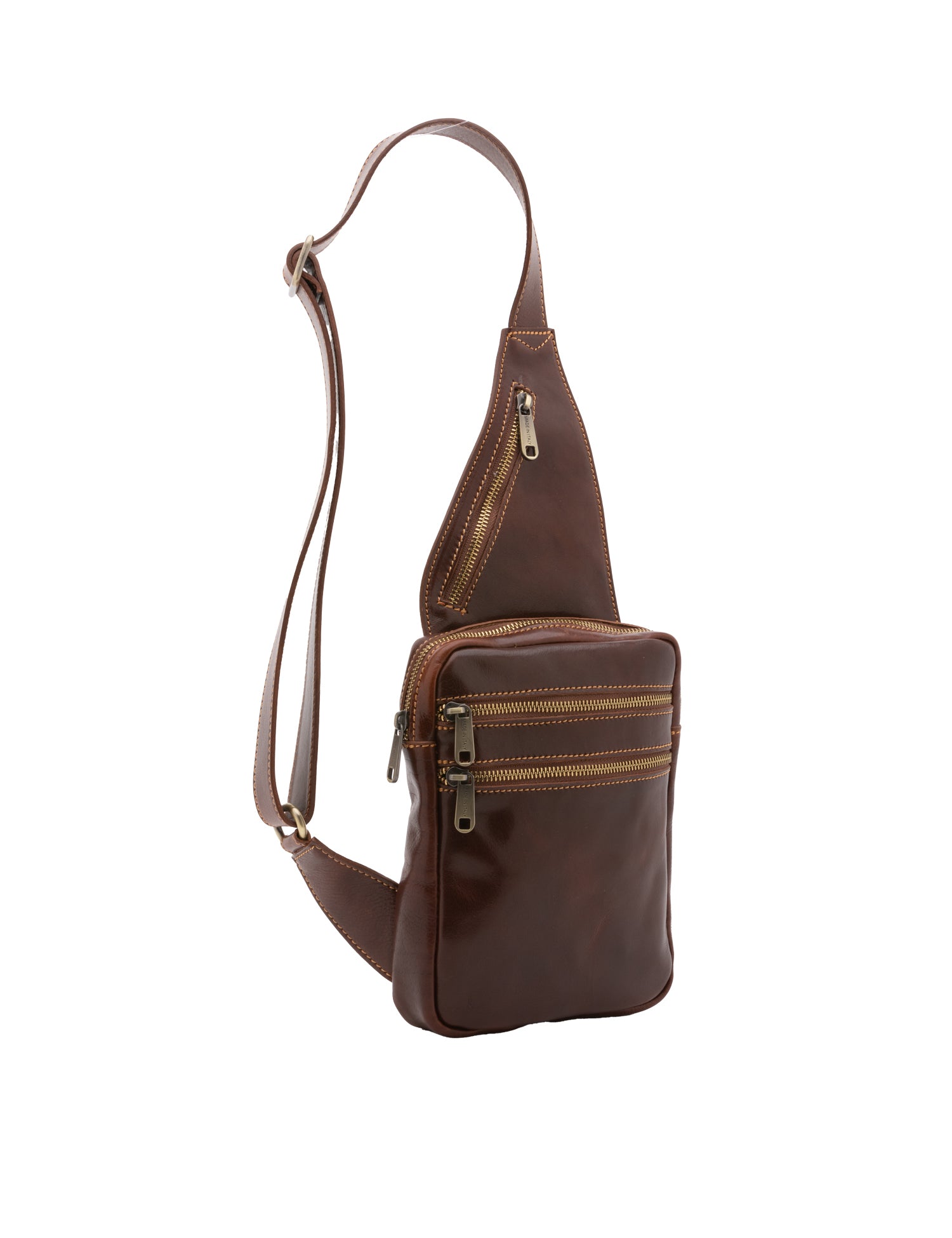 Borsa a tracolla uomo in vera pelle Made in Italy 5505-Marrone I Fratelli
