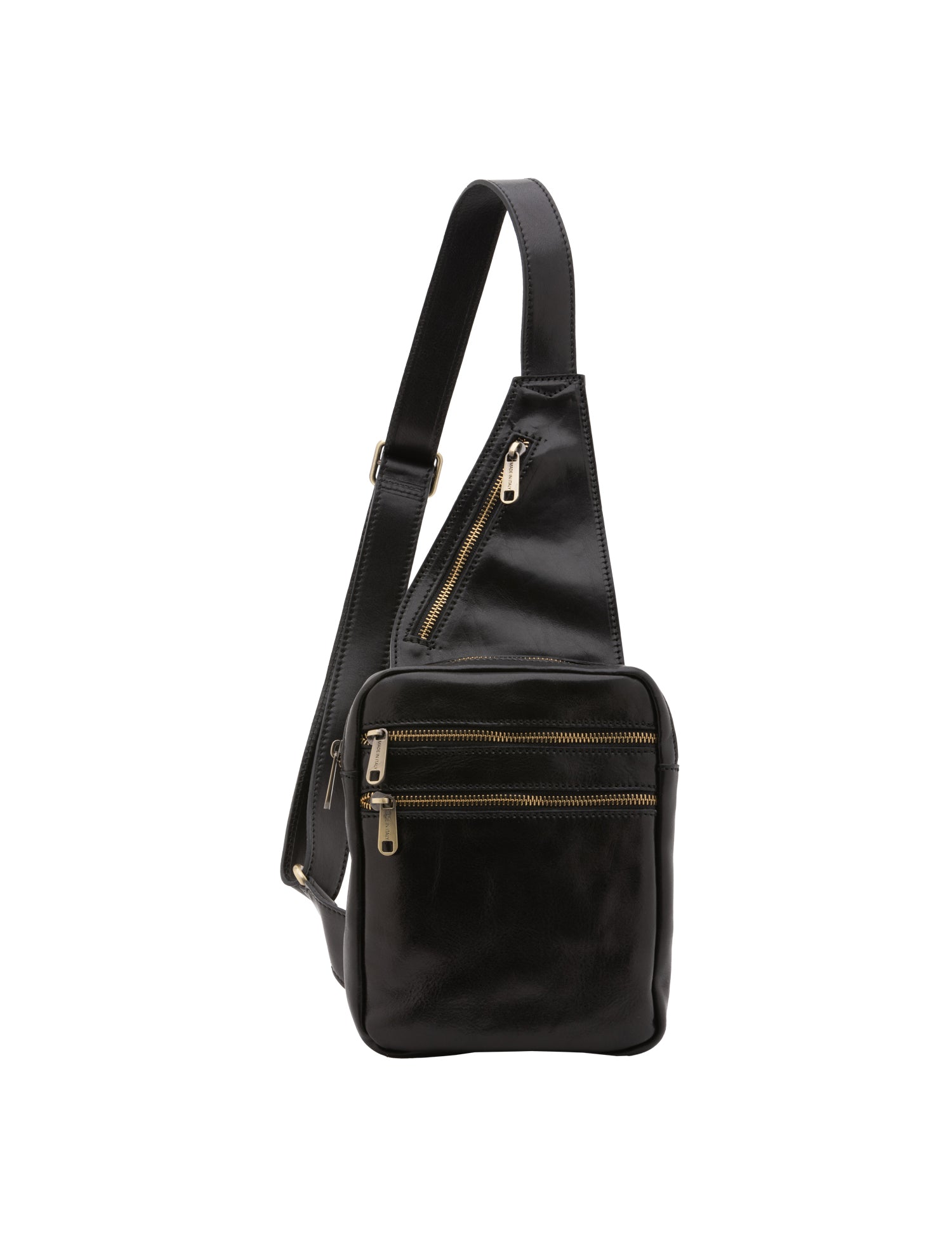 Borsa a tracolla uomo in vera pelle Made in Italy 5505-Nero I Fratelli
