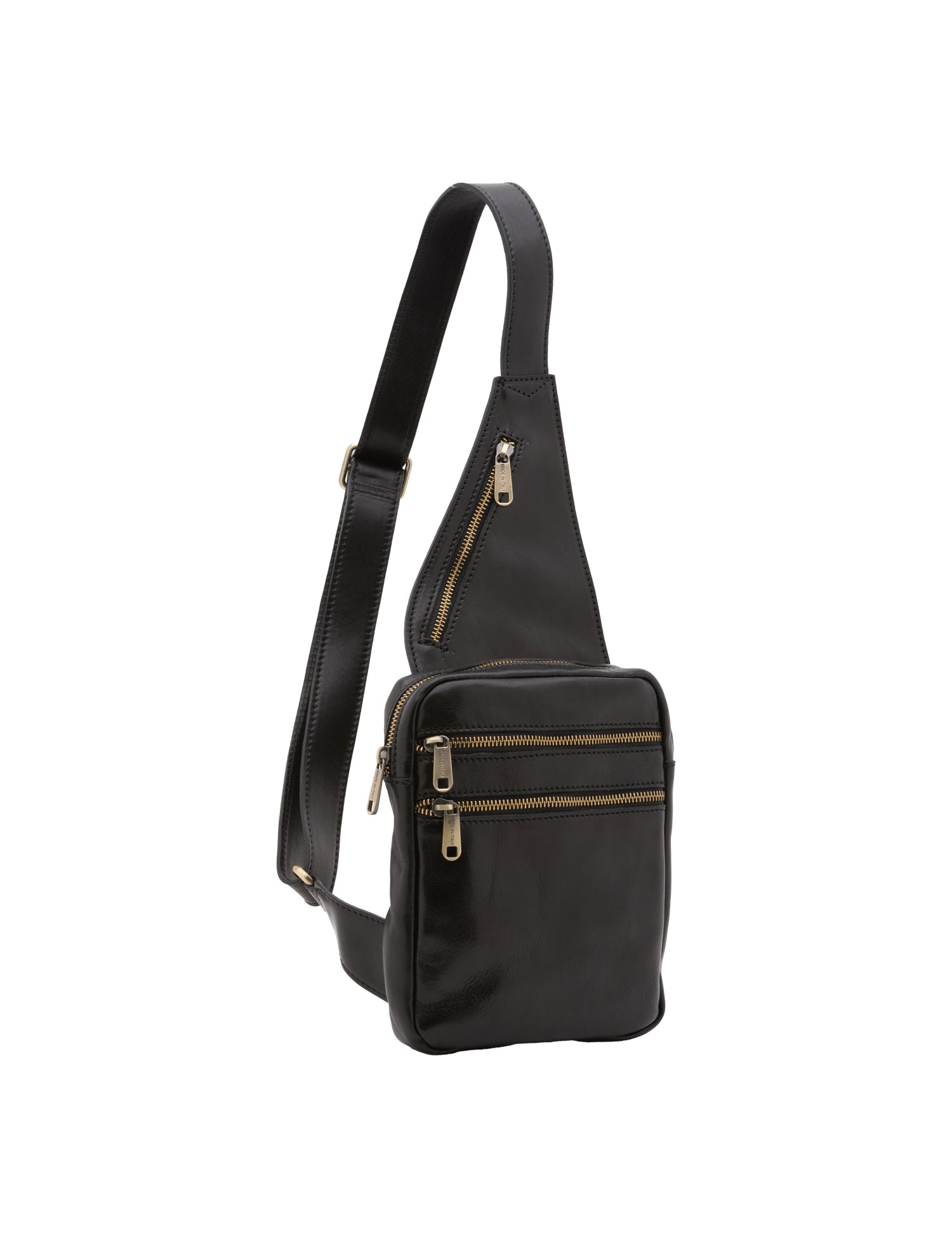 Borsa a tracolla uomo in vera pelle Made in Italy 5505-Nero I Fratelli