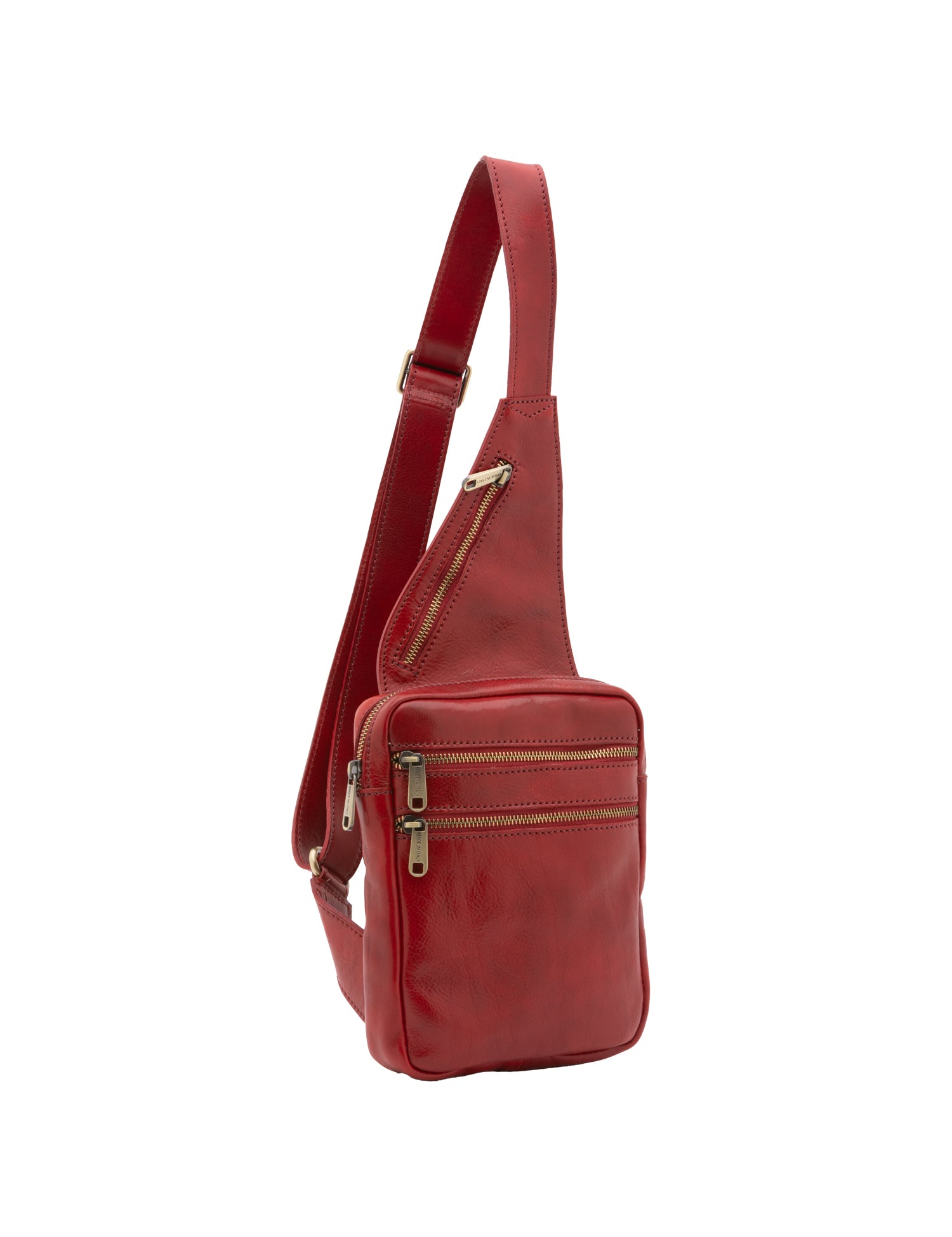 Borsa a tracolla uomo in vera pelle Made in Italy 5505-Rosso I Fratelli