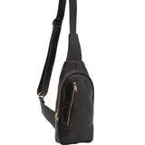 Borsa a tracolla uomo in vera pelle Made in Italy 5507-Nero I Fratelli