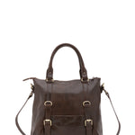 Borsa a tracolla da uomo in vera pelle 100% pelle 5510-Marrone I Fratelli