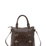 Borsa a tracolla da uomo in vera pelle 100% pelle 5510-Marrone I Fratelli