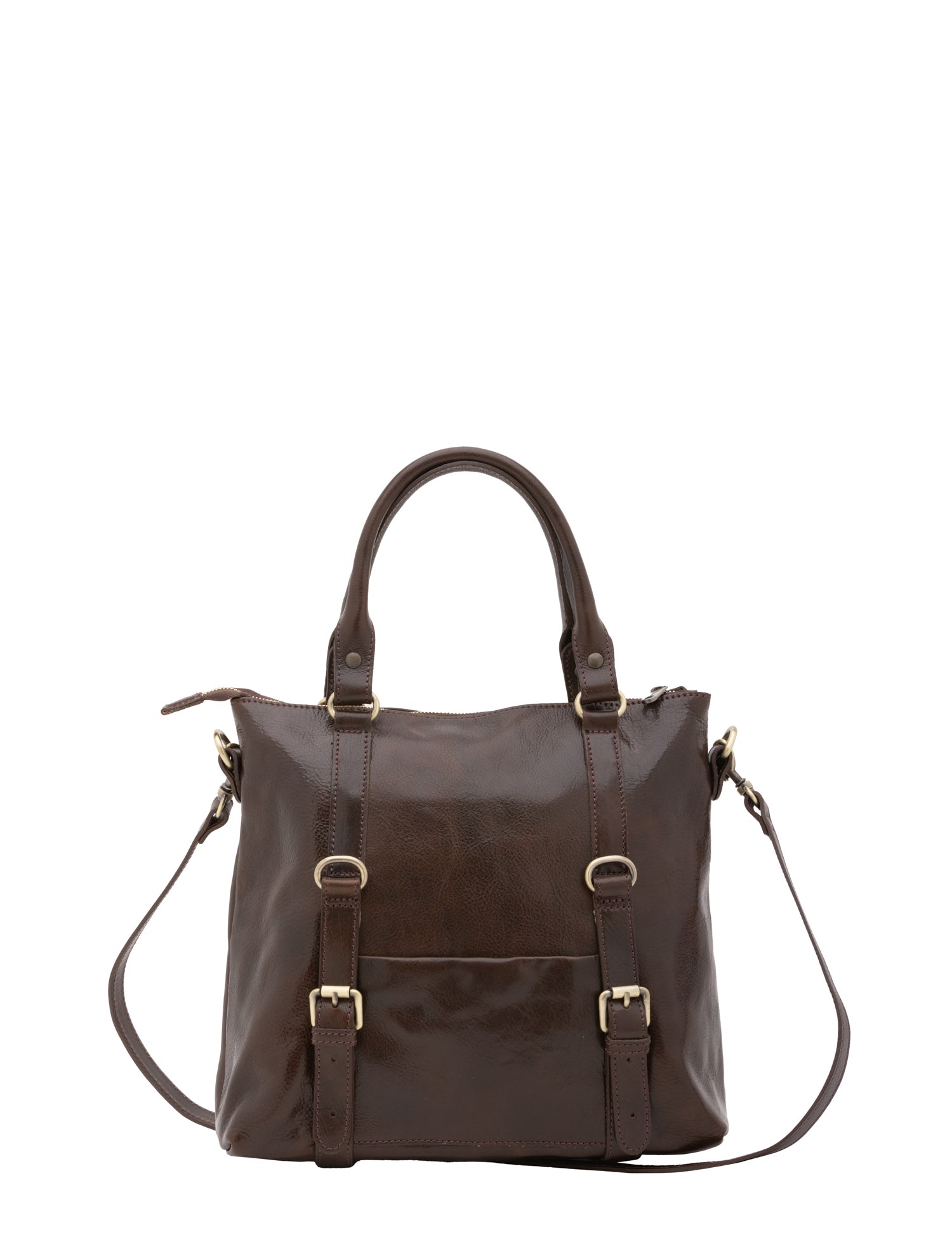 Borsa a tracolla da uomo in vera pelle 100% pelle 5510-Marrone I Fratelli
