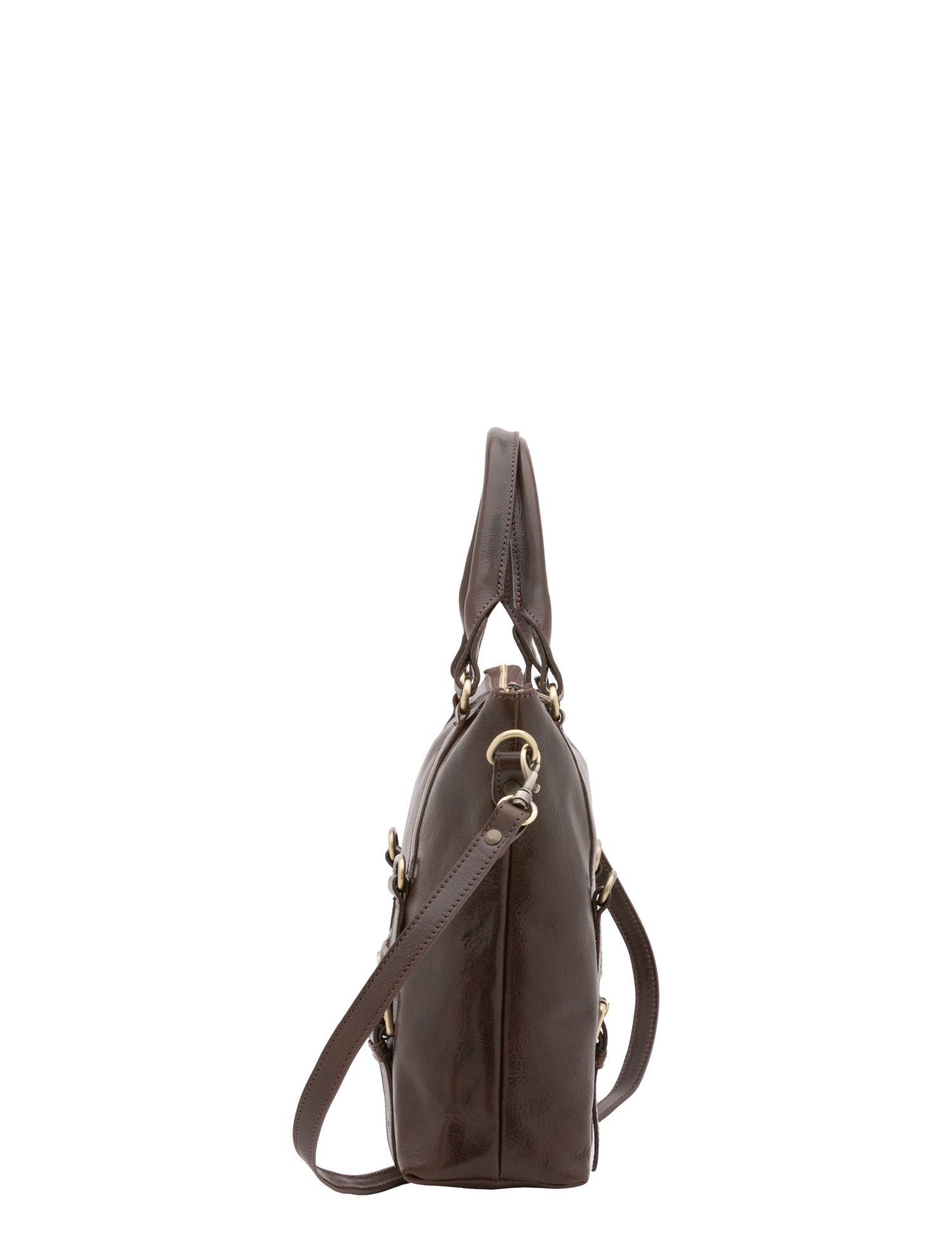Borsa a tracolla da uomo in vera pelle 100% pelle 5510-Marrone I Fratelli