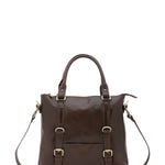 Borsa a tracolla da uomo in vera pelle 100% pelle 5510-Marrone I Fratelli