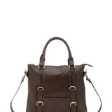 Borsa a tracolla da uomo in vera pelle 100% pelle 5510-Marrone I Fratelli