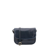 Borsa a tracolla da donna Vera pelle 5513-Blu I Fratelli
