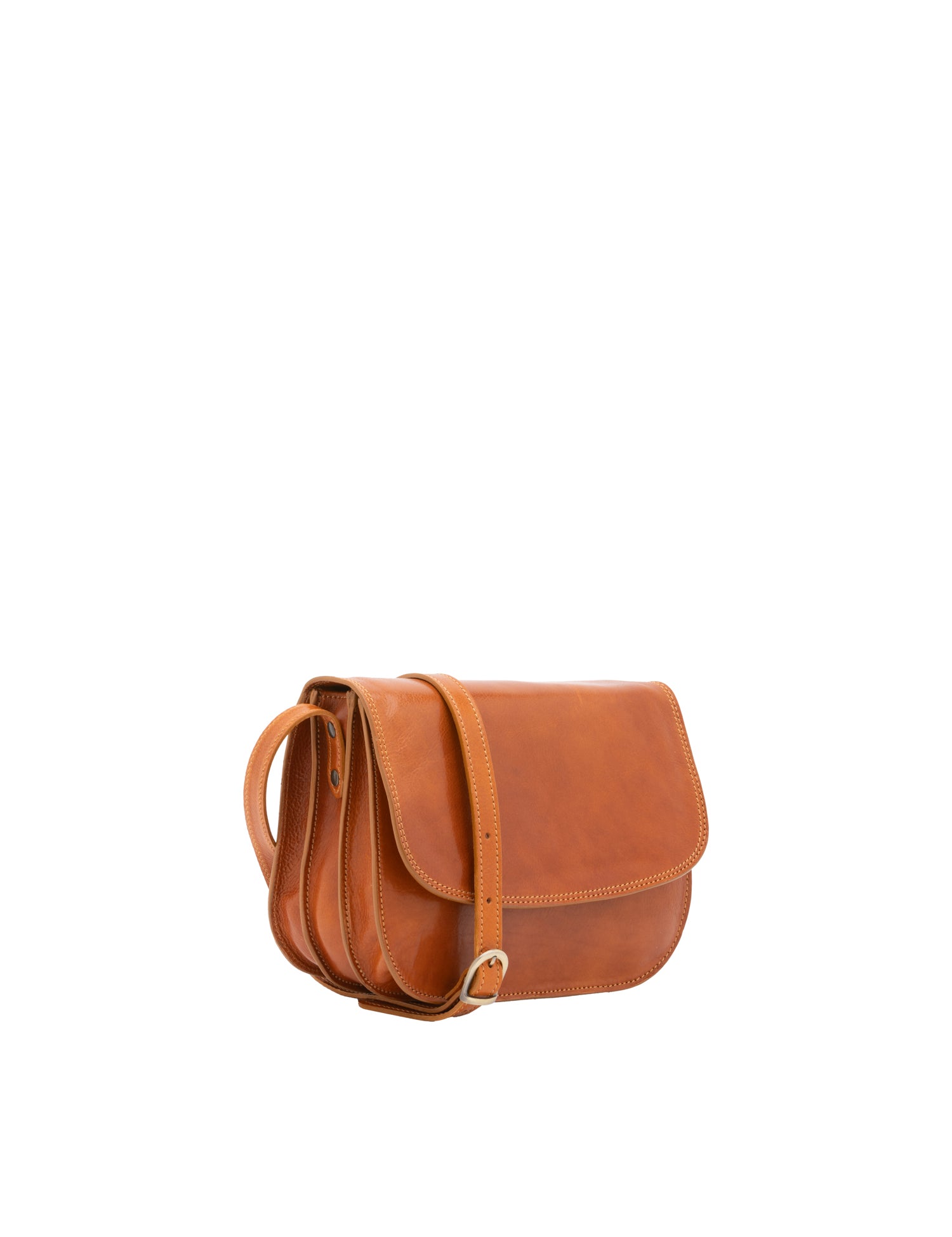 Borsa a tracolla da donna Vera pelle 5513-Cognac I Fratelli