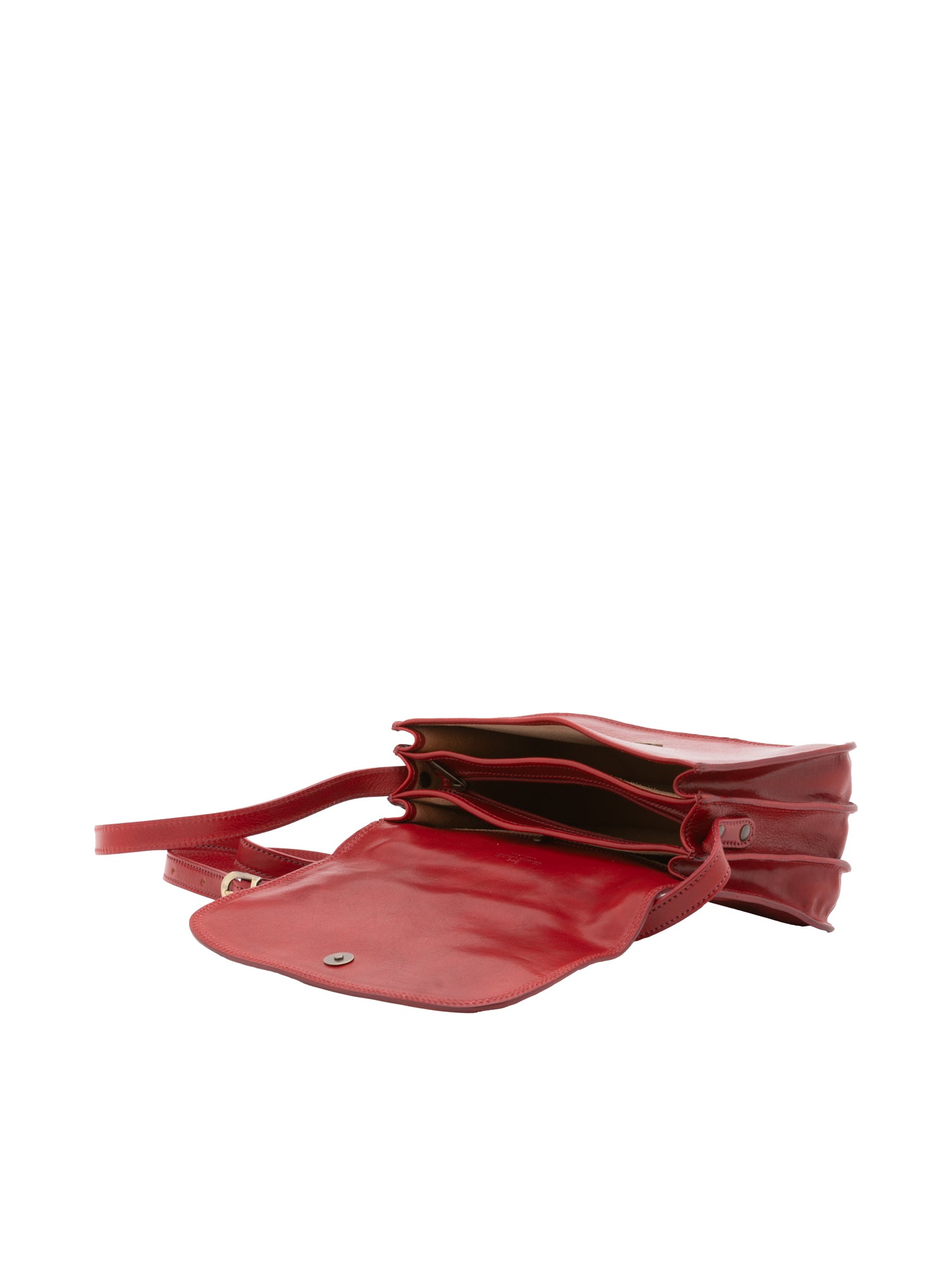 Borsa a tracolla da donna Vera pelle 5513-Rosso I Fratelli