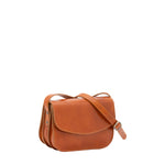 Borsa a tracolla da donna 100% pelle 5515-Cognac I Fratelli