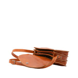 Borsa a tracolla da donna 100% pelle 5515-Cognac I Fratelli