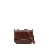 Borsa a tracolla da donna 100% pelle 5515-Marrone I Fratelli