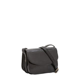 Borsa a tracolla da donna 100% pelle 5515-Nero I Fratelli