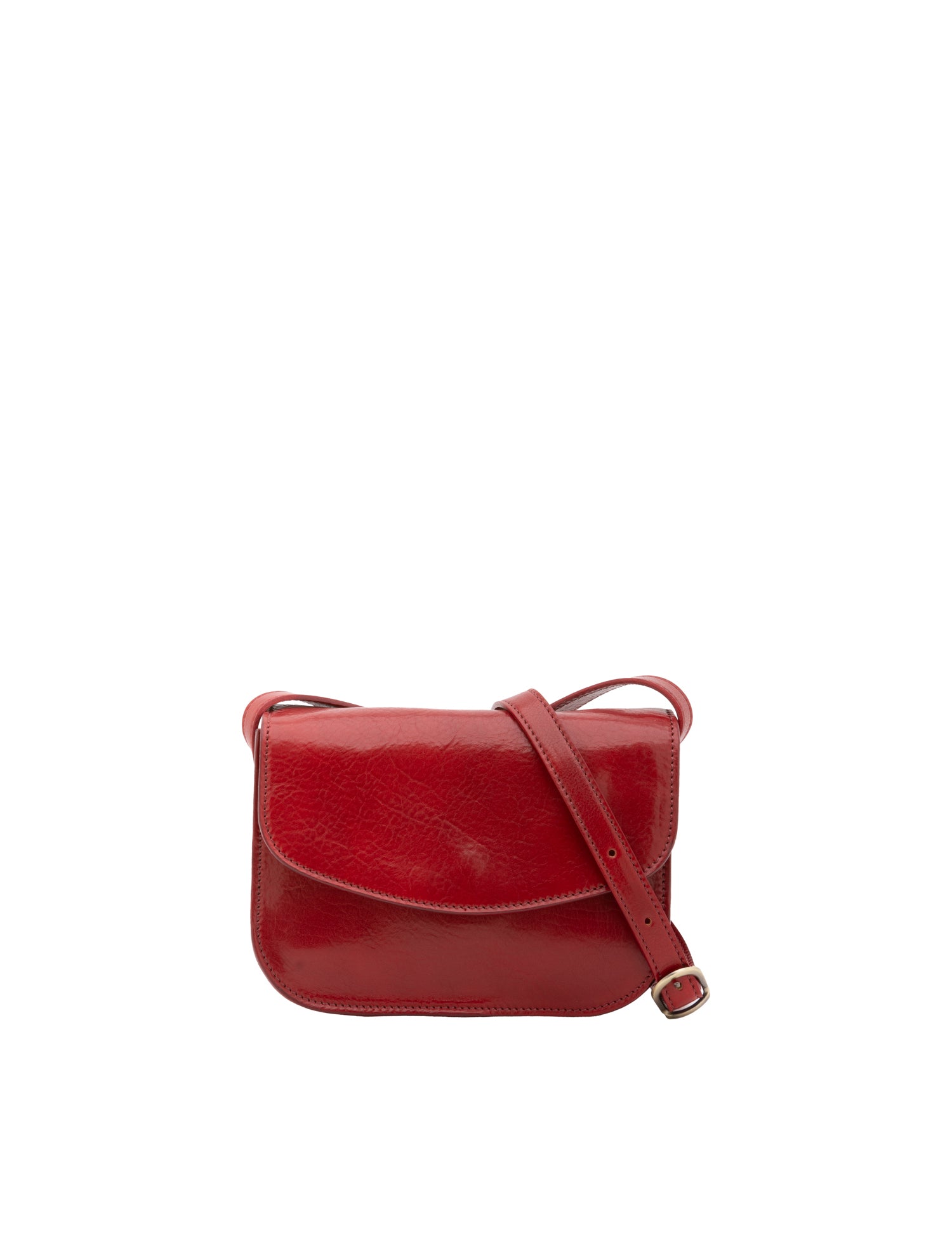 Borsa a tracolla da donna 100% pelle 5515-Rosso I Fratelli