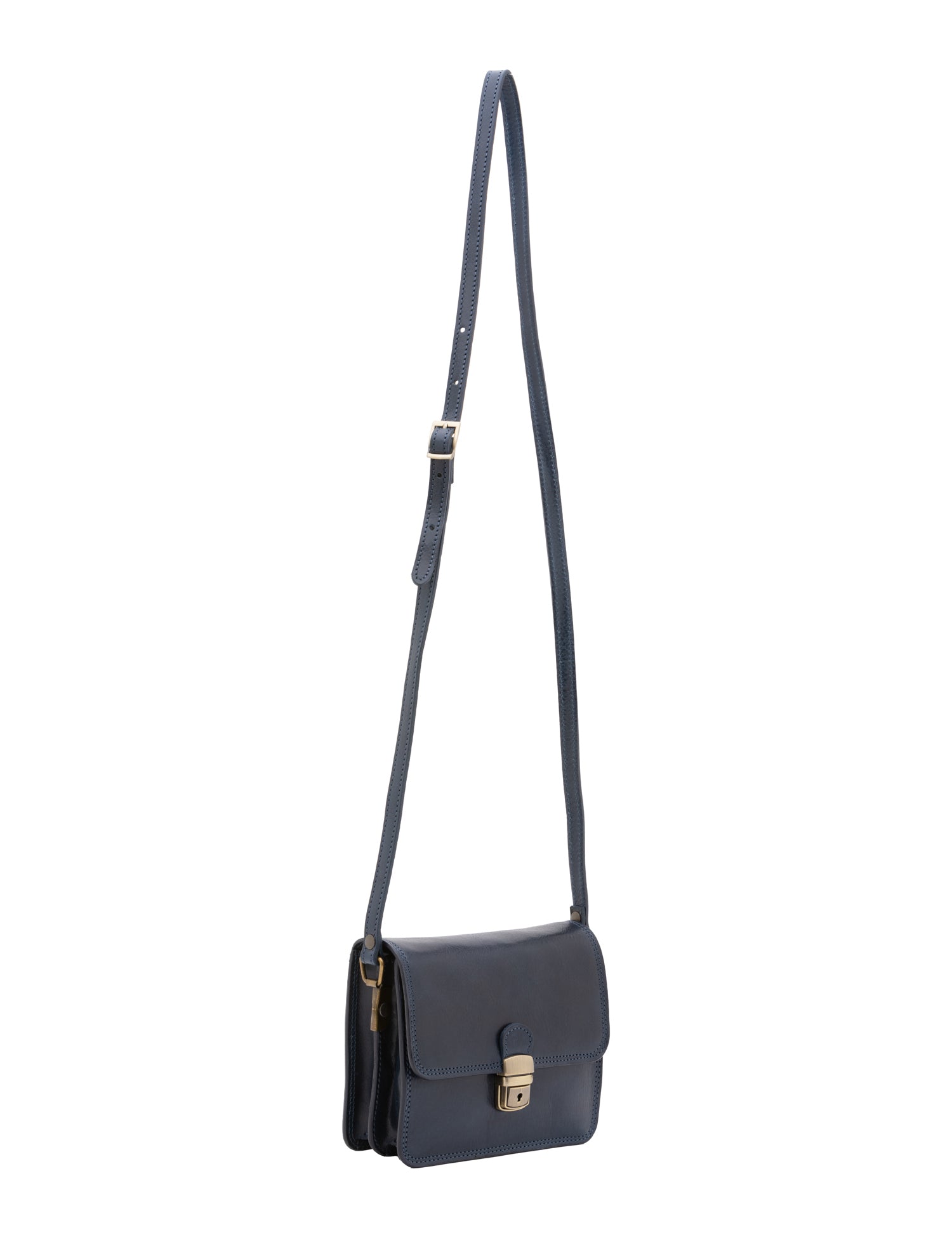 Borsa a tracolla da donna Vera pelle 5516-Blu I Fratelli