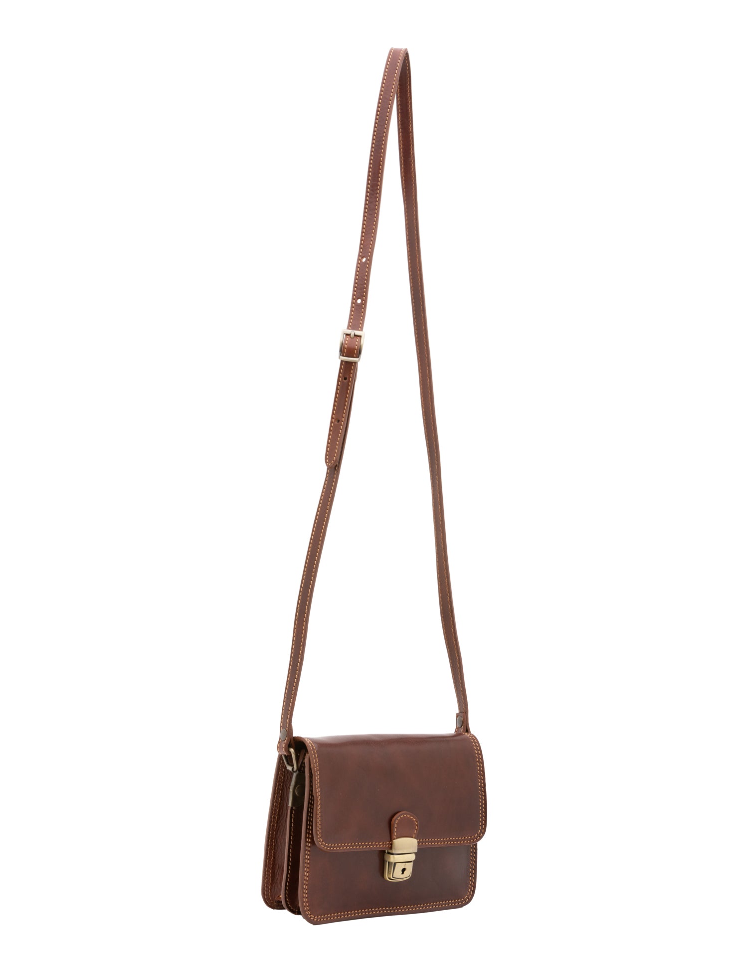 Borsa a tracolla da donna Vera pelle 5516-Marrone I Fratelli