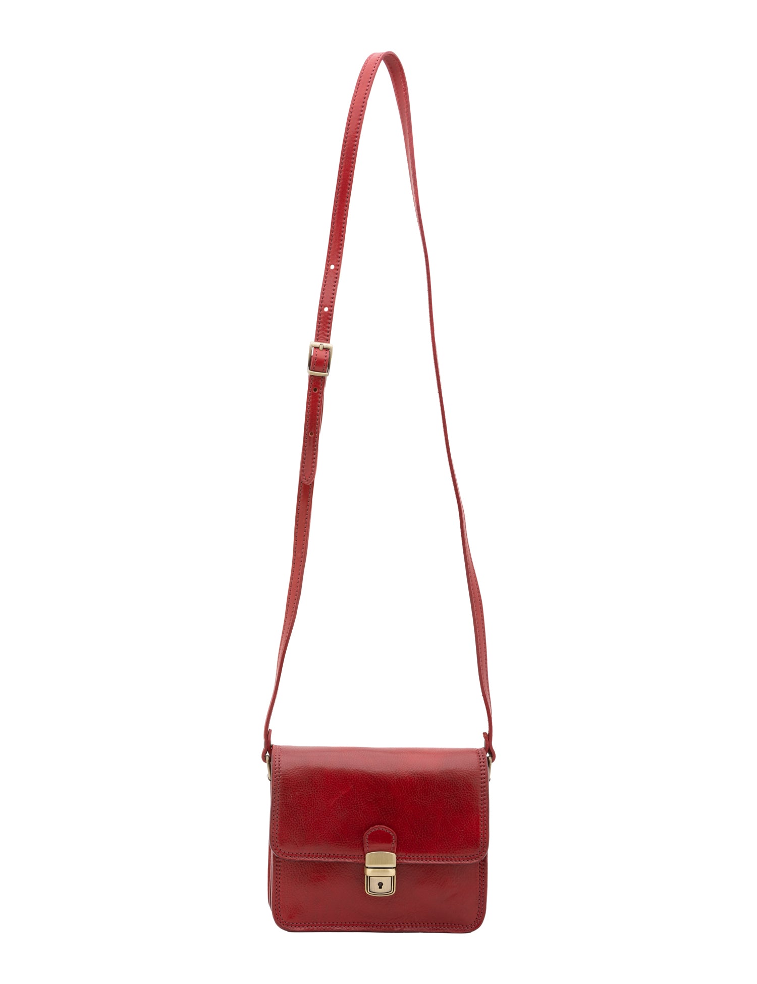 Borsa a tracolla da donna Vera pelle 5516-Rosso I Fratelli