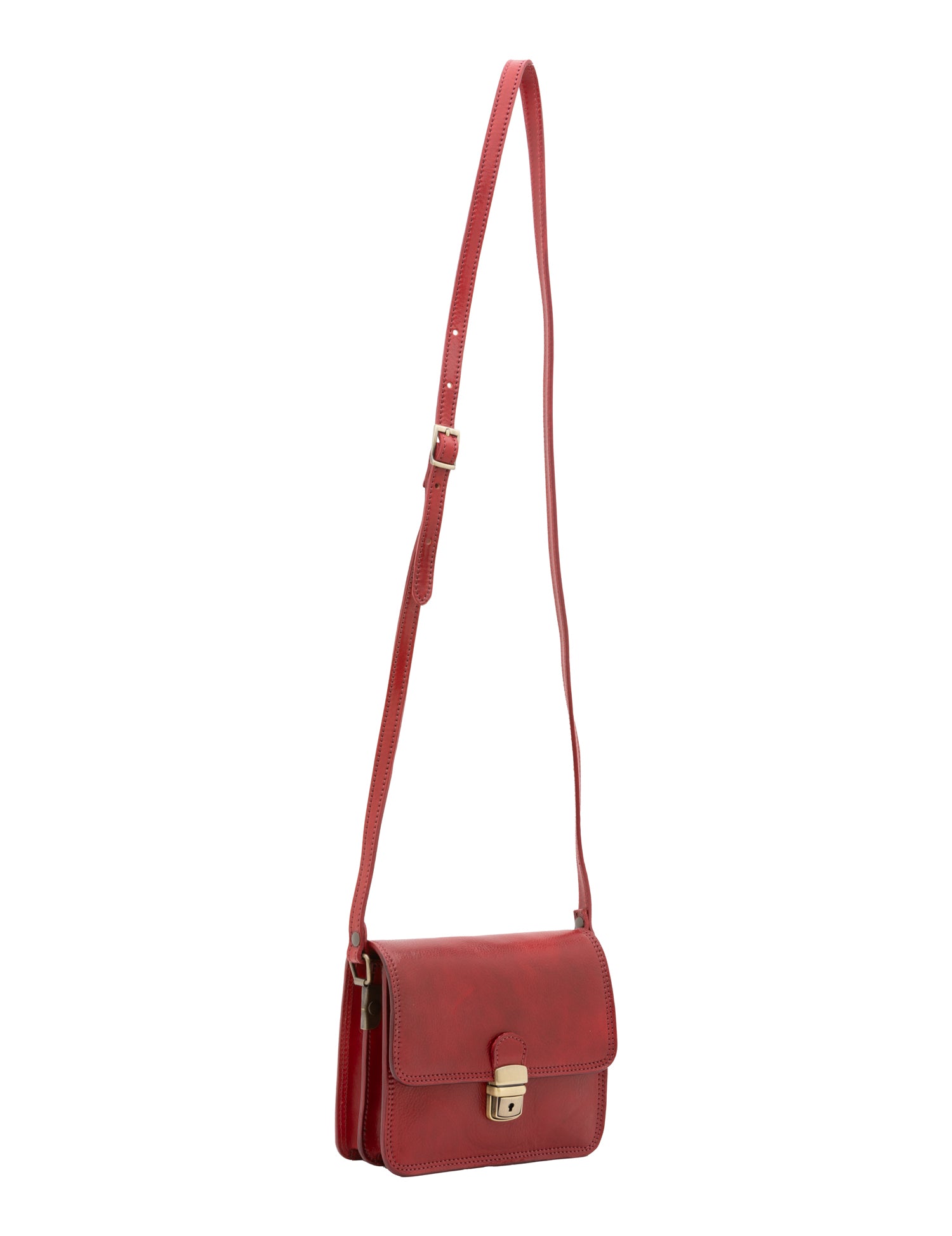 Borsa a tracolla da donna Vera pelle 5516-Rosso I Fratelli