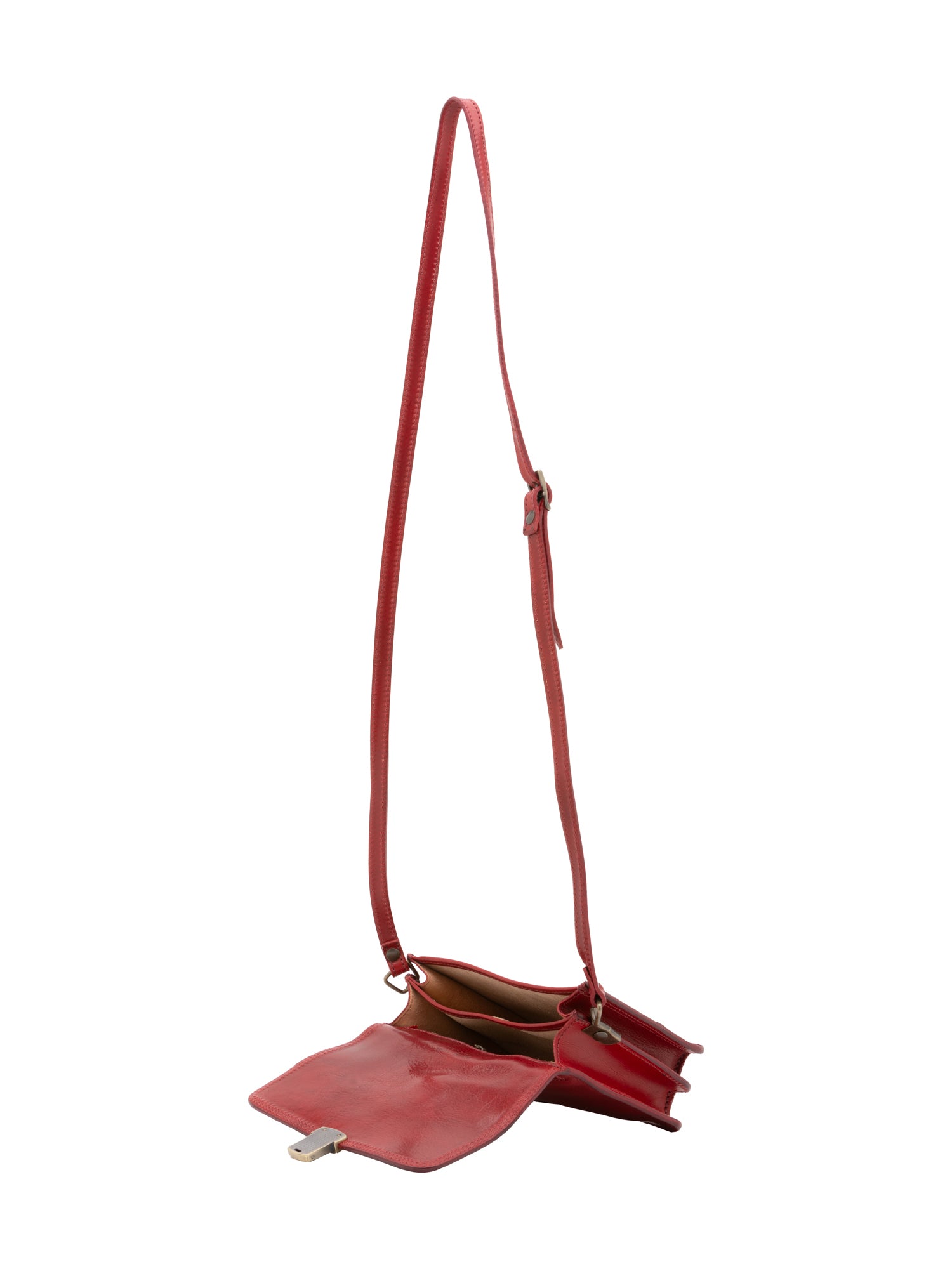 Borsa a tracolla da donna Vera pelle 5516-Rosso I Fratelli