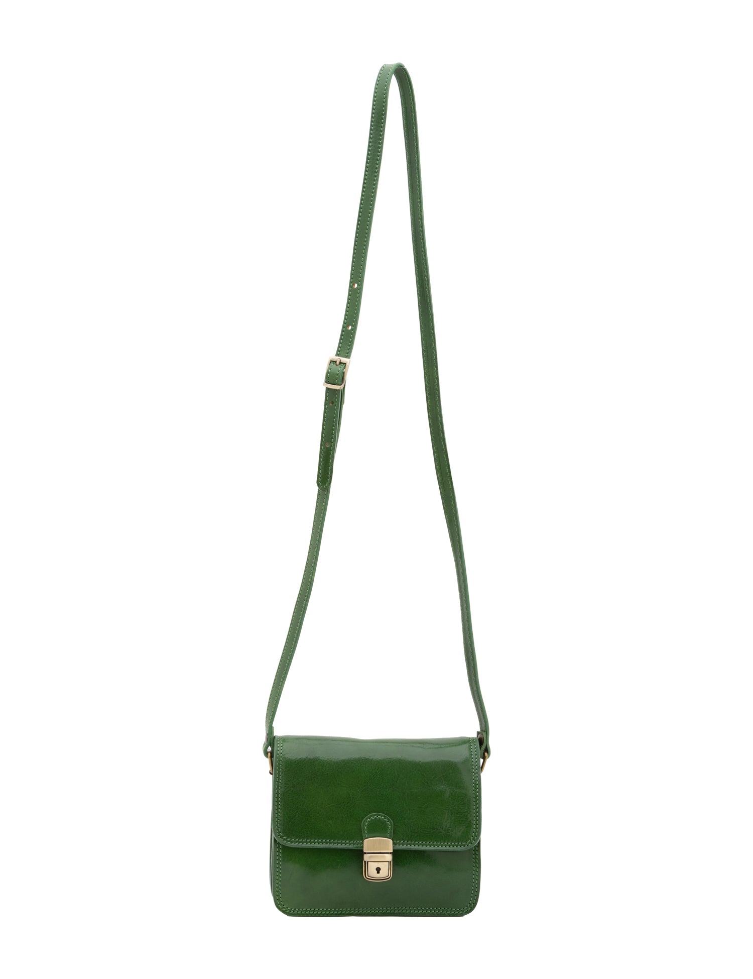 Borsa a tracolla da donna Vera pelle 5516-Verde I Fratelli