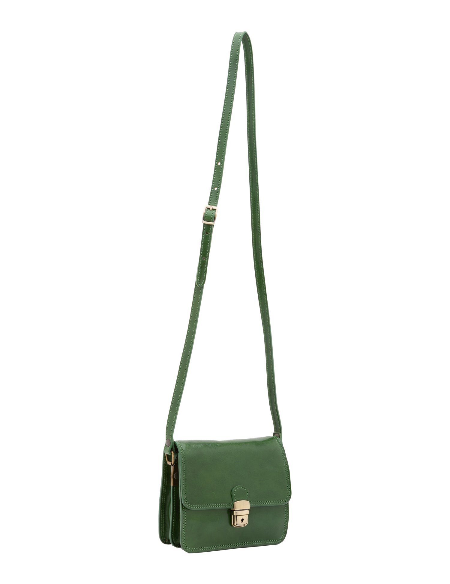 Borsa a tracolla da donna Vera pelle 5516-Verde I Fratelli