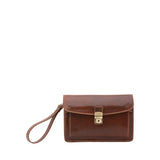 Borsa a mano da uomo in vera pelle 100% pelle 5517-Marrone I Fratelli