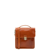 Borsa a tracolla uomo in vera pelle Made in Italy 5518-Cognac I Fratelli