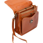 Borsa a tracolla uomo in vera pelle Made in Italy 5518-Cognac I Fratelli