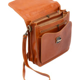 Borsa a tracolla uomo in vera pelle Made in Italy 5518-Cognac I Fratelli