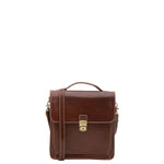 Borsa a tracolla uomo in vera pelle Made in Italy 5518-Marrone I Fratelli