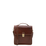 Borsa a tracolla uomo in vera pelle Made in Italy 5518-Marrone I Fratelli